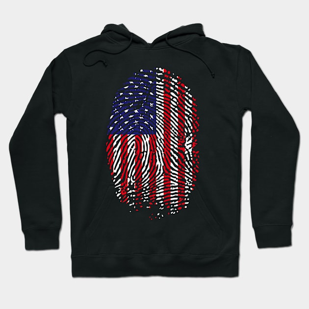 AMERICAN FLAG FINGER PRINT PATRIOTIC Hoodie by AdiGunawan250282